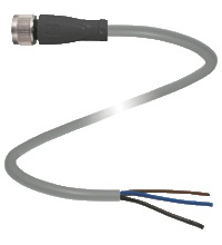 Pepperl+Fuchs M12 Cordset; Female Straight; 3-Pin; 3-Wire; 2m PVC Cable